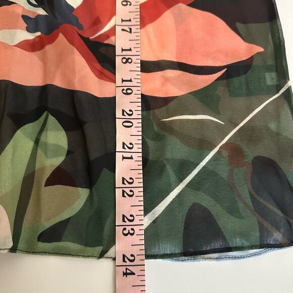 Rebecca Taylor Botanical Garden Mock Neck Blouse Size 2 Black Combo Silk Blend - Picture 7 of 14